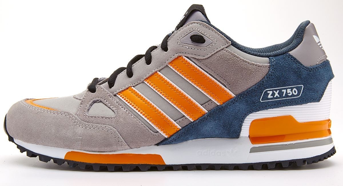 Mens Adidas Originals ZX750 trainers D65232 Grey & Orange